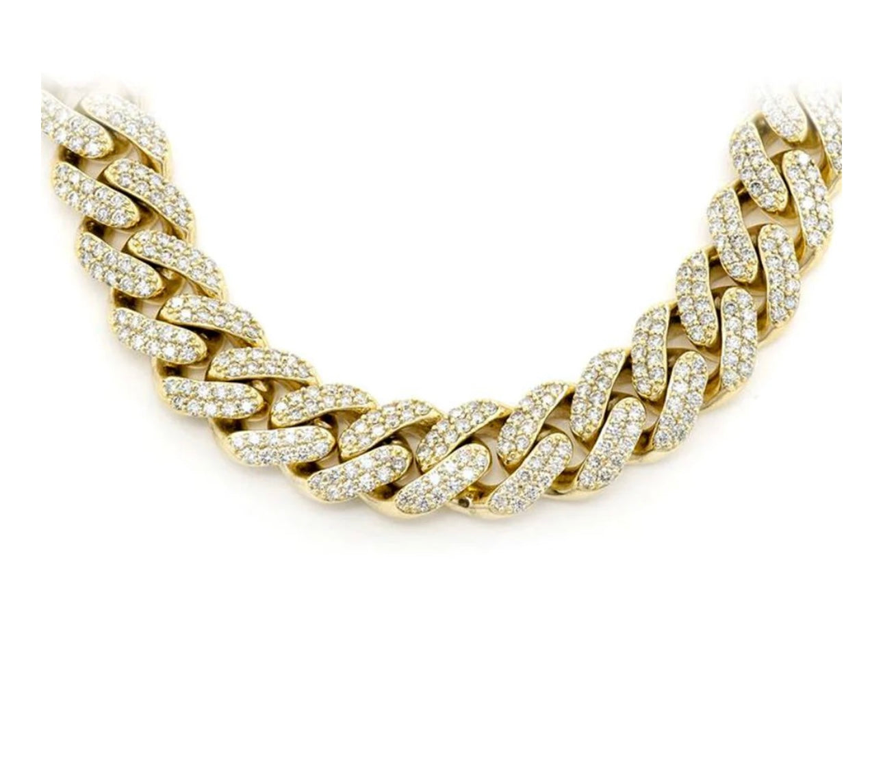 7mm 6.57ct G SI 14K Yellow Gold Diamond Round Cuban Necklace 22"