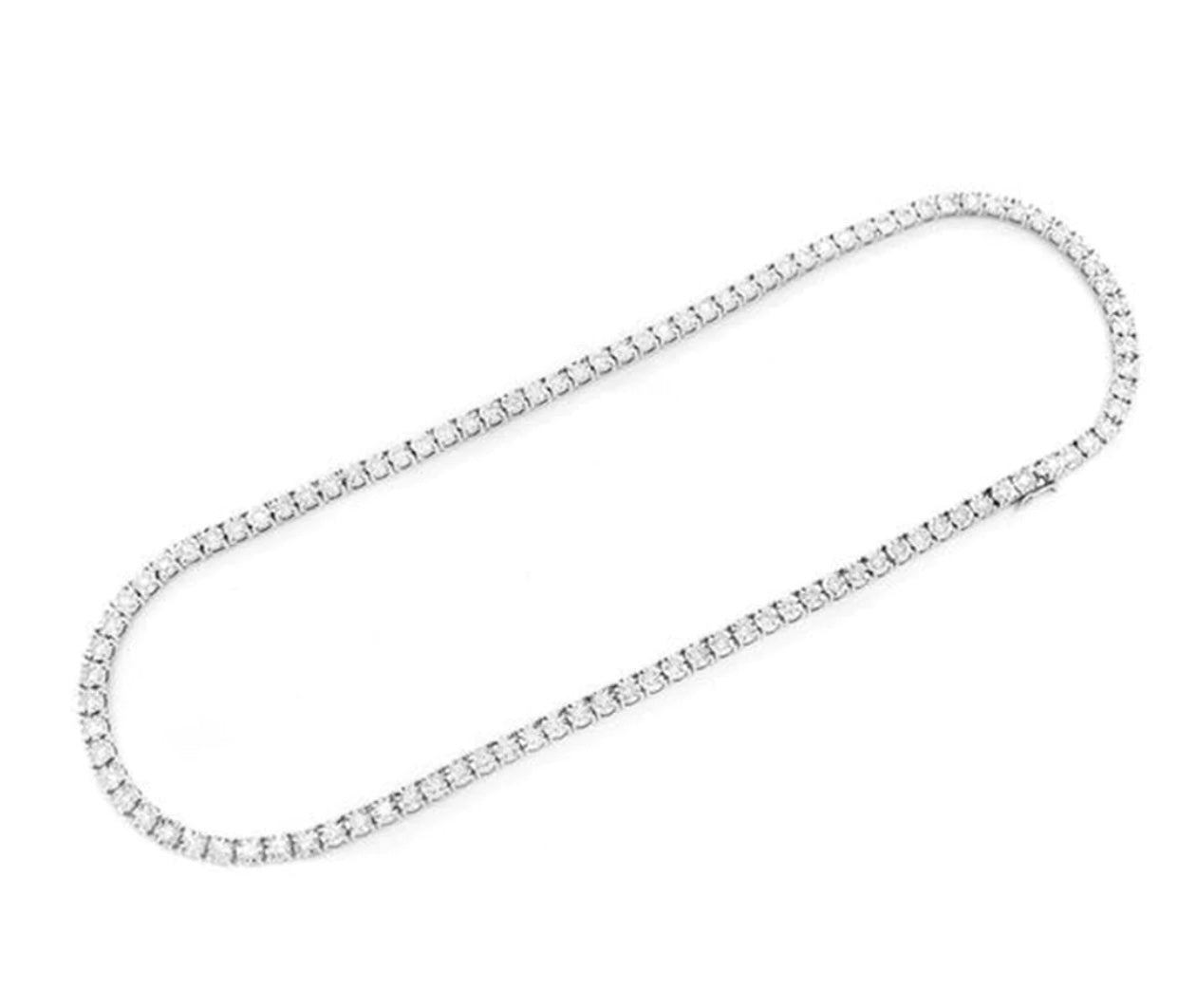 7.90ct 14K White Gold Tennis Miracle Illusion Necklace 18"