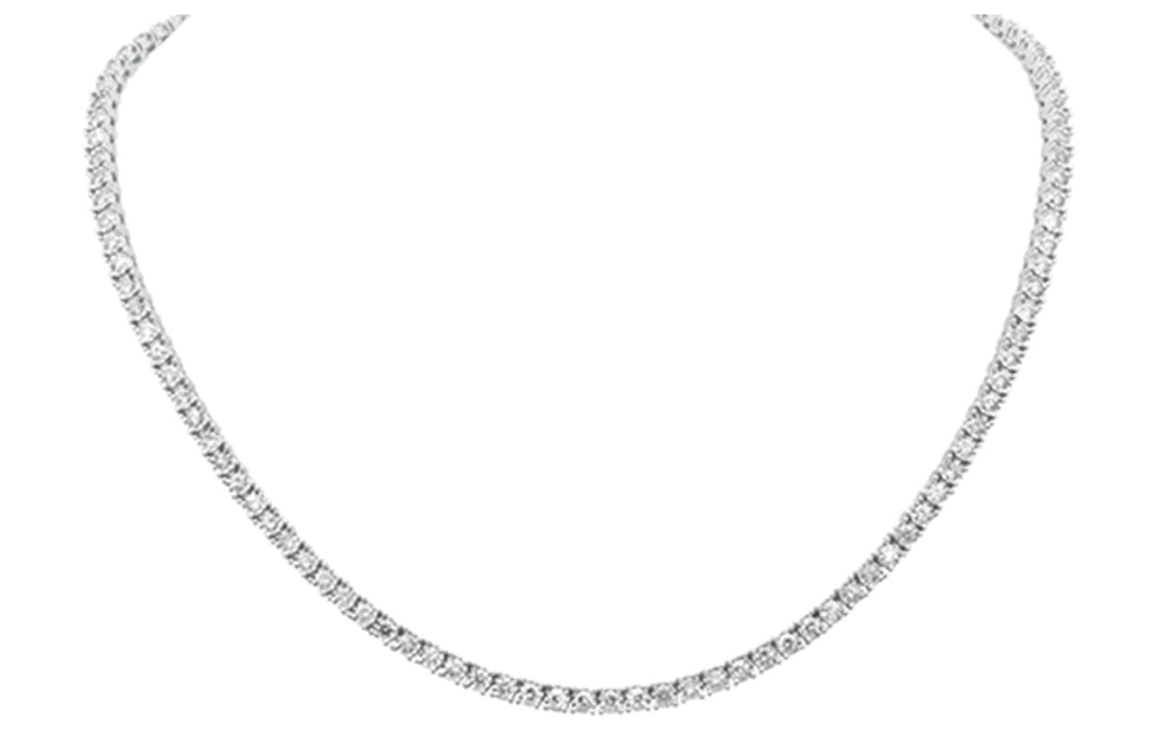 6.01ct G SI 14K White Gold Diamond Miracle Illusion Tennis Necklace 14" + 2" EXT
